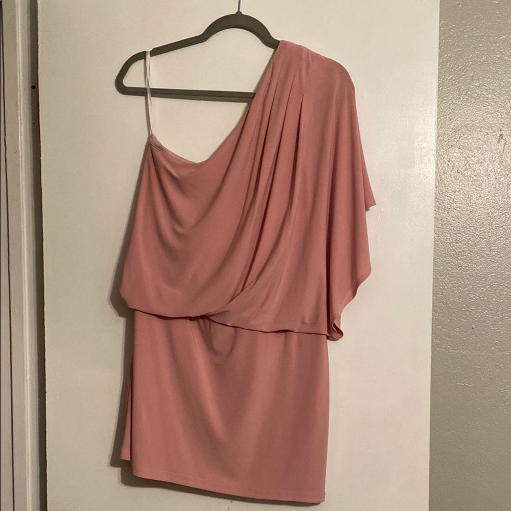 Betsy & Adam Pink One-Shoulder Bodycon Dress